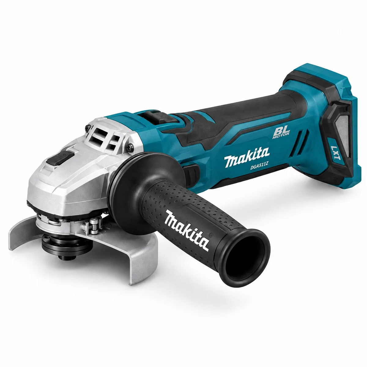 Ilustración de una amoladora a batería Makita DGA511Z